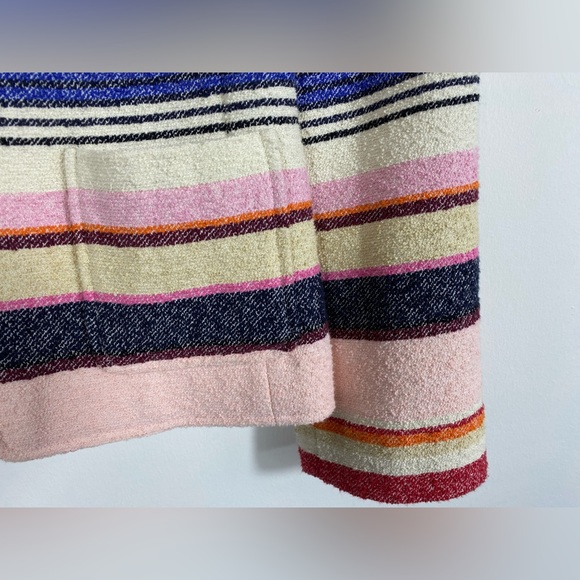 Kate Spade Berber Stripe jacket Cotton Pink Blue White Summer Spring Size 4 - Picture 4 of 10